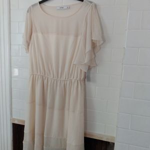 Cream Chiffon Dress